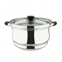 Eco-Friendly Kitchenware Two Handles Stainless Steel Cooking Pot Outdoor Camping Cookware with Glass Lid