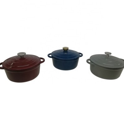 2019 Hot Sale High Quality Cast Iron Pot With Stainless Steel Hollow Knob Coating