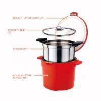 Thick food grade 201 stainless steel camping cookware energy saving cooking rice soup pot