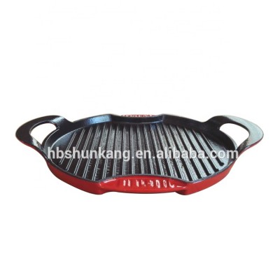 cast iron round grill pan