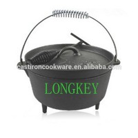 Camping Preseasoned Non-stick Cast Iron Potjes with 3 Legs