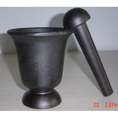 Cup Shaped Cast Iron Mortar And Pestle