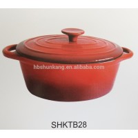 cast iron enamel oval pot