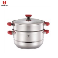 high quality 2 layer stainless steel steamer pot cooking casserole on sale