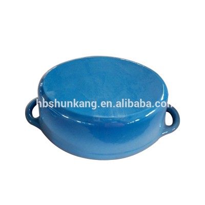 bule cast iron casserole / enamel casserole with lug